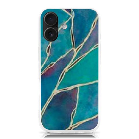 Aqua Batik, Abstract, Colorful iPhone 16 TPU UV Print Case from ArtsNow.com Front