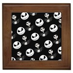 Jack Print, White, Before, Plain, Black, Simple, Christmas Framed Tile