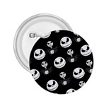 Jack Print, White, Before, Plain, Black, Simple, Christmas 2.25  Buttons