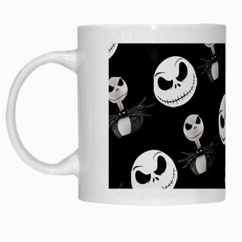 Jack Print, White, Before, Plain, Black, Simple, Christmas White Mug from ArtsNow.com Left