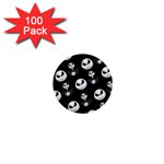 Jack Print, White, Before, Plain, Black, Simple, Christmas 1  Mini Buttons (100 pack) 