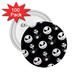 Jack Print, White, Before, Plain, Black, Simple, Christmas 2.25  Buttons (100 pack) 