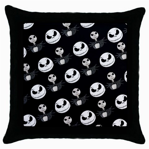 Jack Print, White, Before, Plain, Black, Simple, Christmas Throw Pillow Case (Black) from ArtsNow.com Front