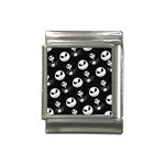 Jack Print, White, Before, Plain, Black, Simple, Christmas Italian Charm (13mm)