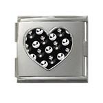 Jack Print, White, Before, Plain, Black, Simple, Christmas Mega Link Heart Italian Charm (18mm)