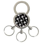 Jack Print, White, Before, Plain, Black, Simple, Christmas 3-Ring Key Chain