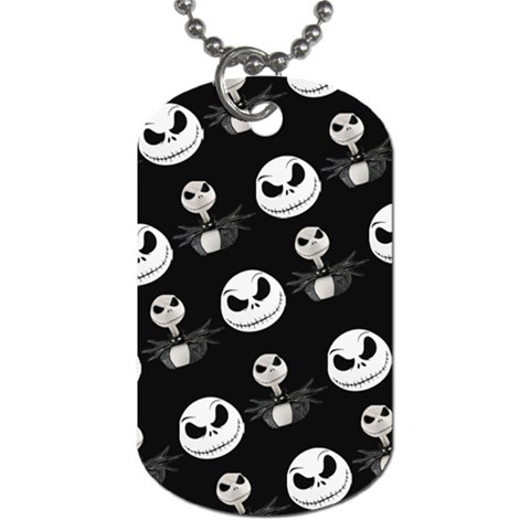 Jack Print, White, Before, Plain, Black, Simple, Christmas Dog Tag (One Side) from ArtsNow.com Front