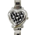 Jack Print, White, Before, Plain, Black, Simple, Christmas Heart Italian Charm Watch