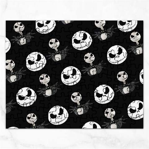 Jack Print, White, Before, Plain, Black, Simple, Christmas Rectangular Jigsaw Puzzl from ArtsNow.com Front