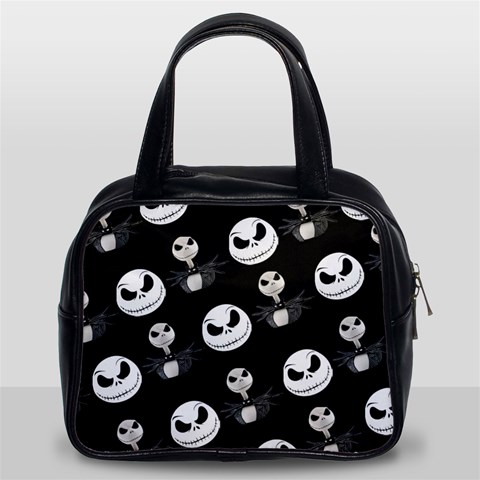 Jack Print, White, Before, Plain, Black, Simple, Christmas Classic Handbag (Two Sides) from ArtsNow.com Front