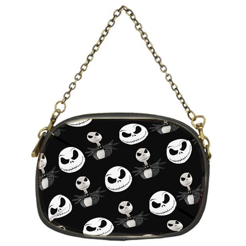 Jack Print, White, Before, Plain, Black, Simple, Christmas Chain Purse (One Side) from ArtsNow.com Front