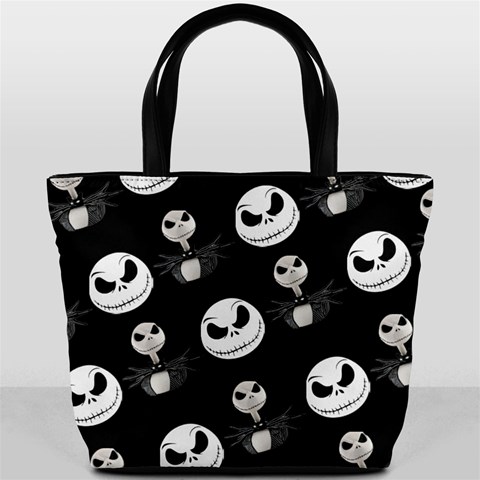 Jack Print, White, Before, Plain, Black, Simple, Christmas Bucket Bag from ArtsNow.com Back