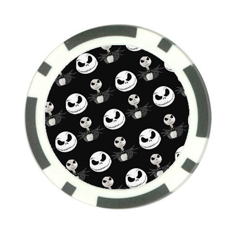 Jack Print, White, Before, Plain, Black, Simple, Christmas Poker Chip Card Guard (10 pack) from ArtsNow.com Back