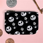 Jack Print, White, Before, Plain, Black, Simple, Christmas Mini Coin Purse