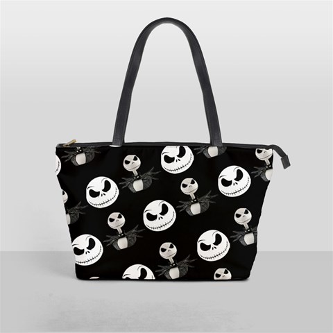 Jack Print, White, Before, Plain, Black, Simple, Christmas Classic Shoulder Handbag from ArtsNow.com Front