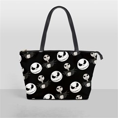 Jack Print, White, Before, Plain, Black, Simple, Christmas Classic Shoulder Handbag from ArtsNow.com Front