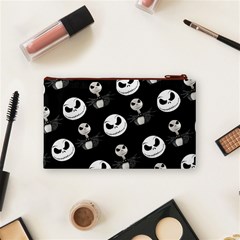 Jack Print, White, Before, Plain, Black, Simple, Christmas Cosmetic Bag (Small) from ArtsNow.com Back