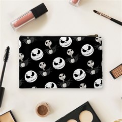 Jack Print, White, Before, Plain, Black, Simple, Christmas Cosmetic Bag (Medium) from ArtsNow.com Back