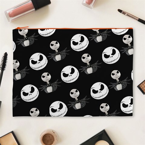 Jack Print, White, Before, Plain, Black, Simple, Christmas Cosmetic Bag (XL) from ArtsNow.com Front