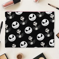 Jack Print, White, Before, Plain, Black, Simple, Christmas Cosmetic Bag (XL) from ArtsNow.com Front