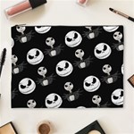 Jack Print, White, Before, Plain, Black, Simple, Christmas Cosmetic Bag (XL)