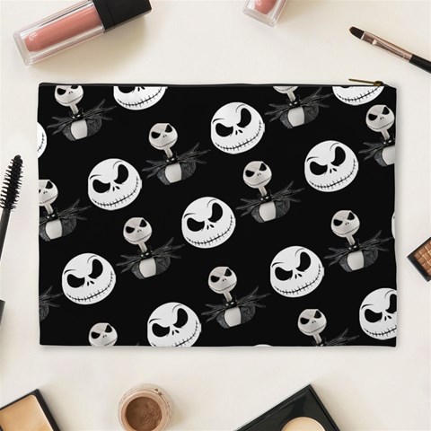 Jack Print, White, Before, Plain, Black, Simple, Christmas Cosmetic Bag (XL) from ArtsNow.com Back