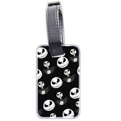 Jack Print, White, Before, Plain, Black, Simple, Christmas Luggage Tag (two sides) from ArtsNow.com Back