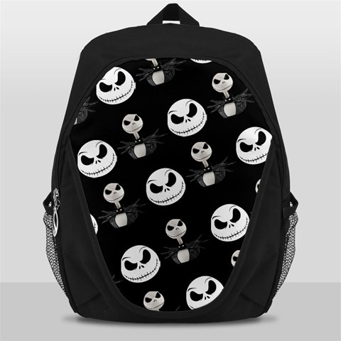 Jack Print, White, Before, Plain, Black, Simple, Christmas Backpack Bag from ArtsNow.com Front