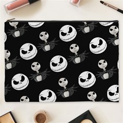 Jack Print, White, Before, Plain, Black, Simple, Christmas Cosmetic Bag (XXXL) from ArtsNow.com Front