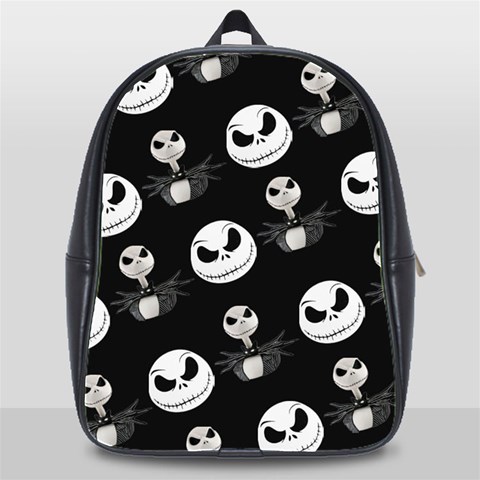 Jack Print, White, Before, Plain, Black, Simple, Christmas School Bag (XL) from ArtsNow.com Front