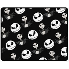 Jack Print, White, Before, Plain, Black, Simple, Christmas Two Sides Fleece Blanket (Medium) from ArtsNow.com 58.8 x47.4  Blanket Front