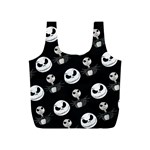 Jack Print, White, Before, Plain, Black, Simple, Christmas Full Print Recycle Bag (S)