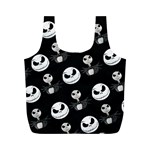 Jack Print, White, Before, Plain, Black, Simple, Christmas Full Print Recycle Bag (M)