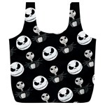 Jack Print, White, Before, Plain, Black, Simple, Christmas Full Print Recycle Bag (XL)