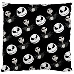 Jack Print, White, Before, Plain, Black, Simple, Christmas Large Premium Plush Fleece Cushion Case (Two Sides)