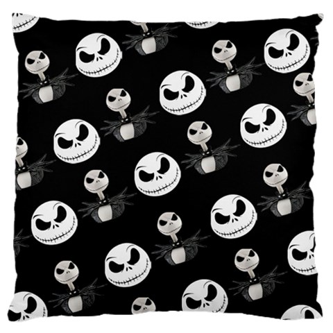 Jack Print, White, Before, Plain, Black, Simple, Christmas Large Premium Plush Fleece Cushion Case (Two Sides) from ArtsNow.com Back