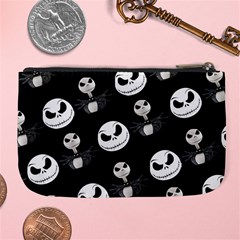 Jack Print, White, Before, Plain, Black, Simple, Christmas Large Coin Purse from ArtsNow.com Back