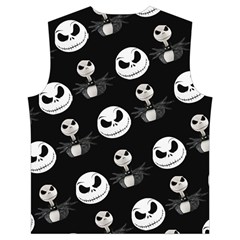 Jack Print, White, Before, Plain, Black, Simple, Christmas Men s High Neck Button Up Puffer Vest from ArtsNow.com Back