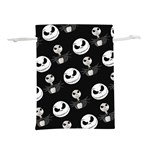 Jack Print, White, Before, Plain, Black, Simple, Christmas Lightweight Drawstring Pouch (L)