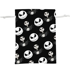 Jack Print, White, Before, Plain, Black, Simple, Christmas Lightweight Drawstring Pouch (XL) from ArtsNow.com Back