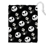 Jack Print, White, Before, Plain, Black, Simple, Christmas Drawstring Pouch (4XL)