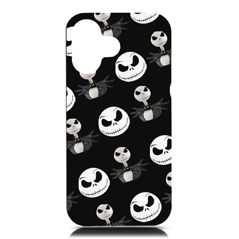 Jack Print, White, Before, Plain, Black, Simple, Christmas iPhone 16 Black UV Print PC Hardshell Case from ArtsNow.com Front