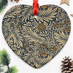 Brown Vintage Background Vintage Floral Pattern, Brown Ornament (Heart)