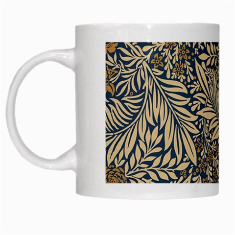 Brown Vintage Background Vintage Floral Pattern, Brown White Mug from ArtsNow.com Left