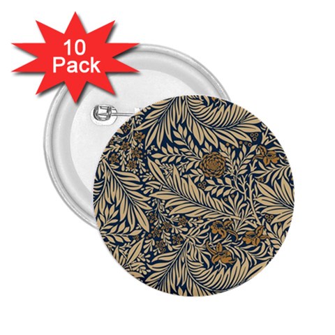 Brown Vintage Background Vintage Floral Pattern, Brown 2.25  Buttons (10 pack)  from ArtsNow.com Front