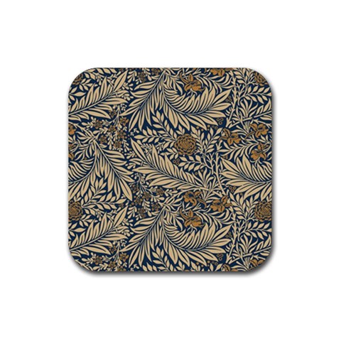 Brown Vintage Background Vintage Floral Pattern, Brown Rubber Coaster (Square) from ArtsNow.com Front