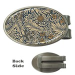 Brown Vintage Background Vintage Floral Pattern, Brown Money Clips (Oval) 