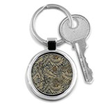 Brown Vintage Background Vintage Floral Pattern, Brown Key Chain (Round)