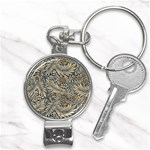 Brown Vintage Background Vintage Floral Pattern, Brown Nail Clippers Key Chain