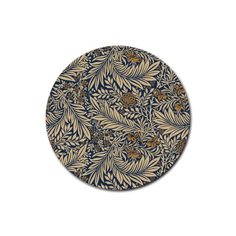 Brown Vintage Background Vintage Floral Pattern, Brown Rubber Coaster (Round) from ArtsNow.com Front